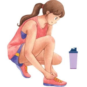 A motivational image of a person tying their running shoes